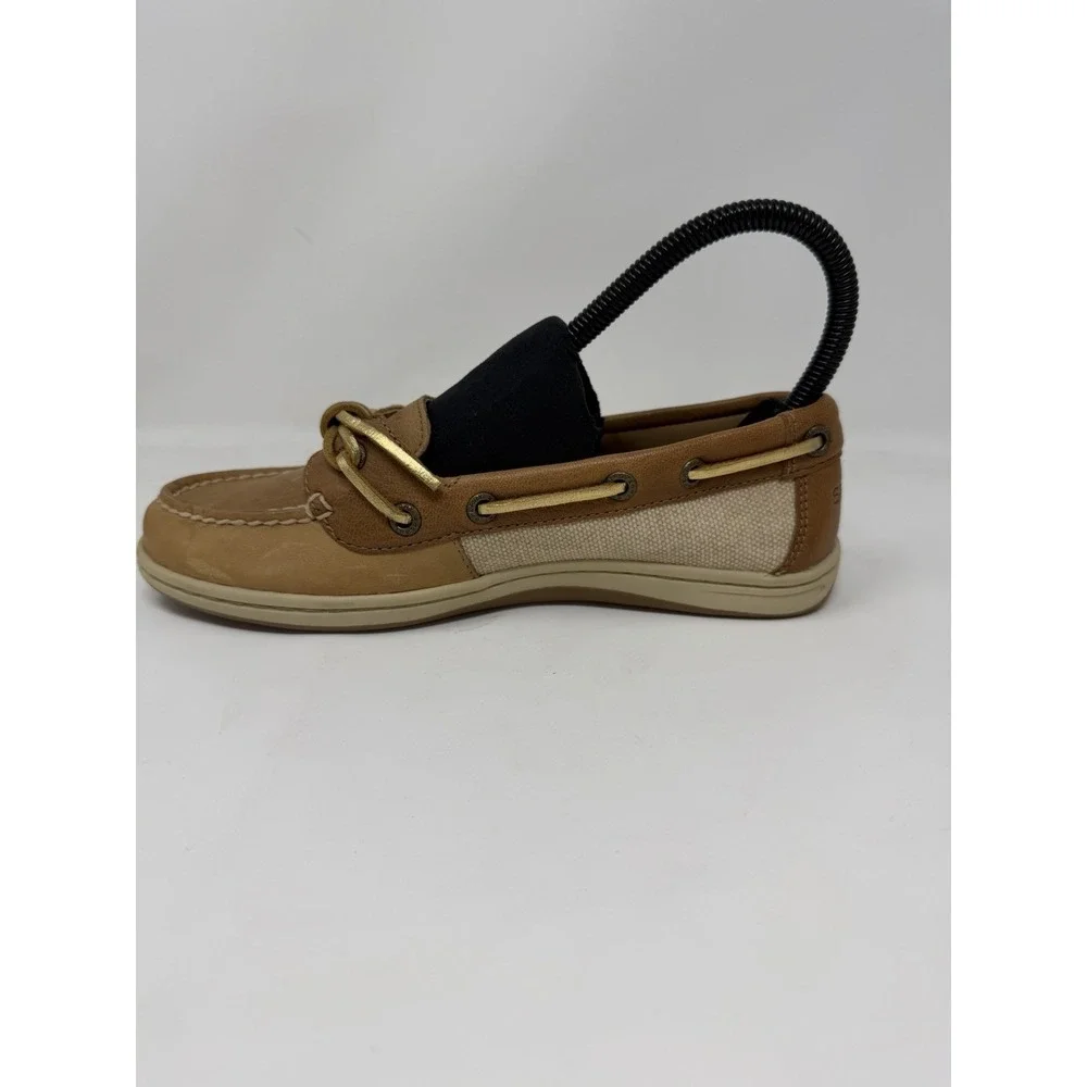 Sperry Top Sider Women Brown Tan Leather Boat Shoes Size 6M STS97211